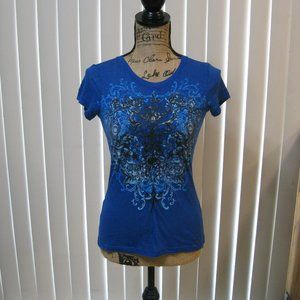 EUC Express blue graphic tee t shirt top XS extra small
